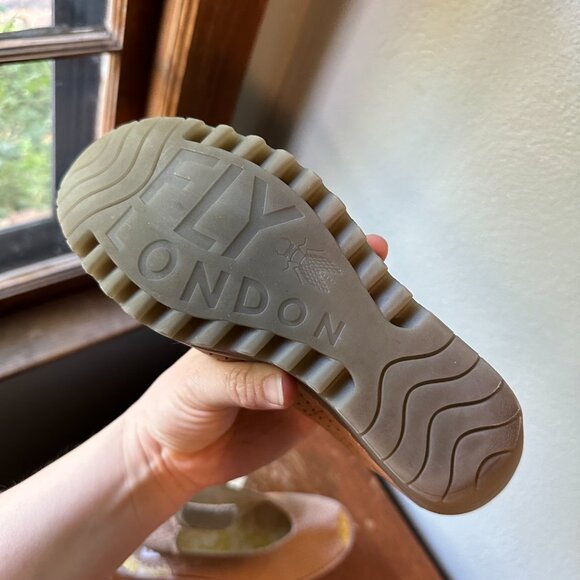 FLY LONDON Women's Yala Perf Wedge - Cupido Beige 37 US 6.5-7 ankle strap sandal - Picture 3 of 9